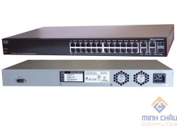 Hệ thống mạng Switch SF300-24 Switch Cisco 24 Ports 10/100, 2x1GE + 2 Combo mini-GBIC Uplink