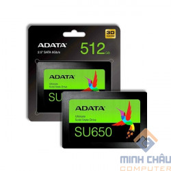 Ổ SSD Adata SU650 512G (SATA3/ 2.5Inch/ 520MB/s/ 450MB/s)