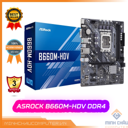 Mainboard ASROCK B660M-HDV (Intel B660, Socket 1700, M-ATX, 2 khe RAM DDR4)